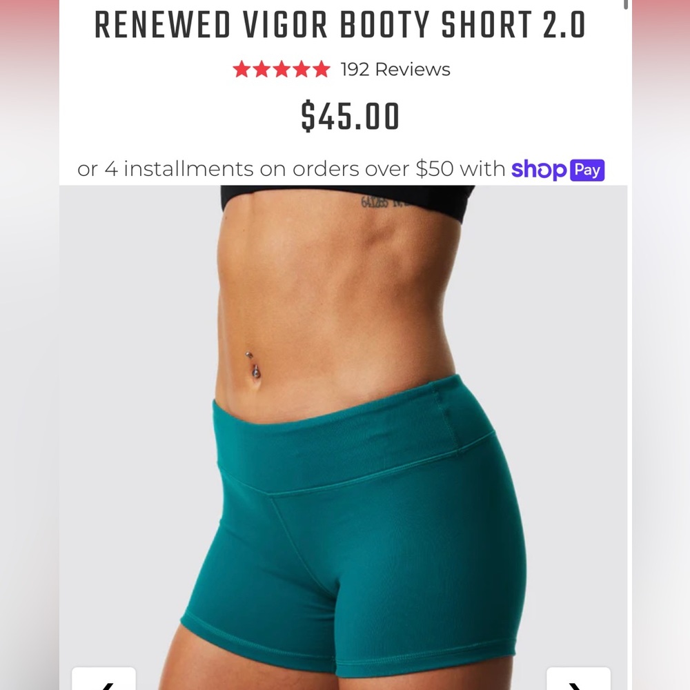 Born primitive renewed vigor booty shorts medium emerald green